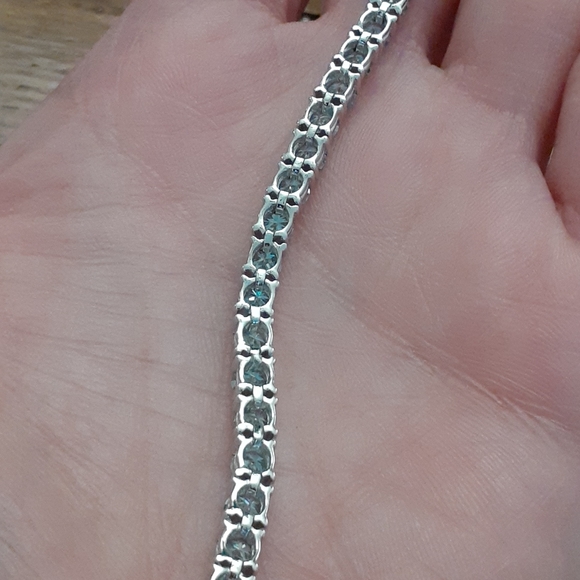 BLUE MOISSANITE TENNIS BRACELET - Picture 8 of 11